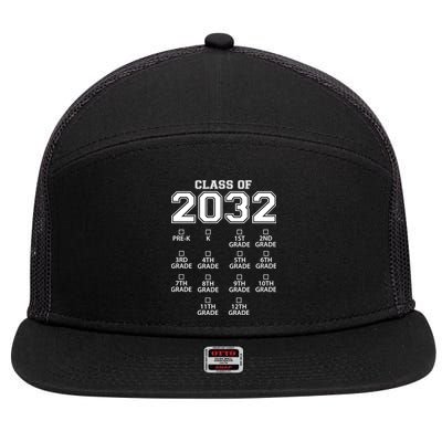 Class Of 2032 Grades Checklist Funny 7 Panel Mesh Trucker Snapback Hat