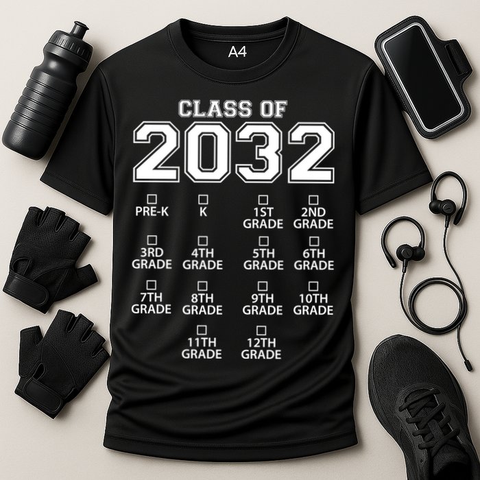 Class Of 2032 Grades Checklist Funny Performance Shirt
