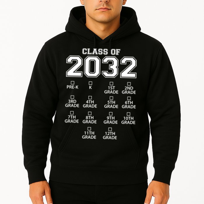 Class Of 2032 Grades Checklist Funny Hoodie