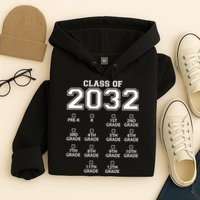 Class Of 2032 Grades Checklist Funny Hoodie