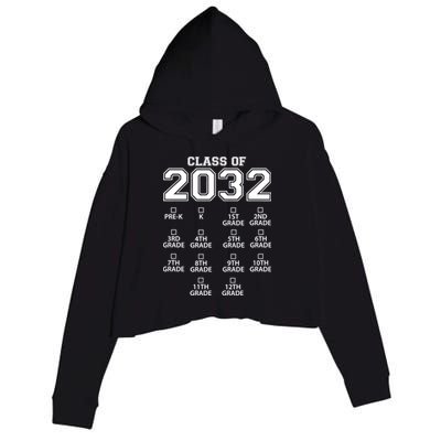 Class Of 2032 Grades Checklist Funny Crop Fleece Hoodie