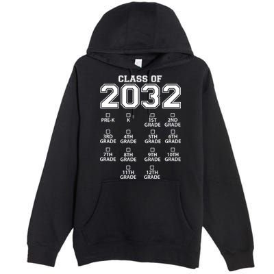 Class Of 2032 Grades Checklist Funny Premium Pullover Hoodie