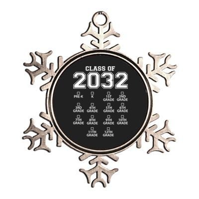 Class Of 2032 Grades Checklist Funny Metallic Star Ornament