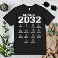 Class Of 2032 Grades Checklist Funny Premium T-Shirt