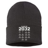 Class Of 2032 Grades Checklist Funny Sustainable Knit Beanie