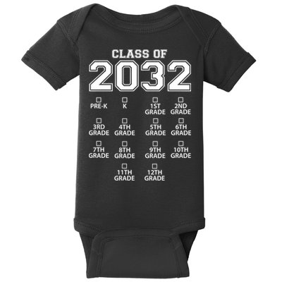 Class Of 2032 Grades Checklist Funny Baby Bodysuit