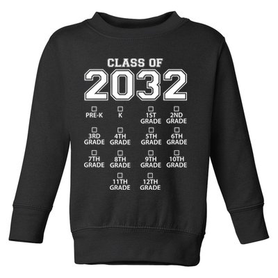 Class Of 2032 Grades Checklist Funny Toddler Sweatshirt