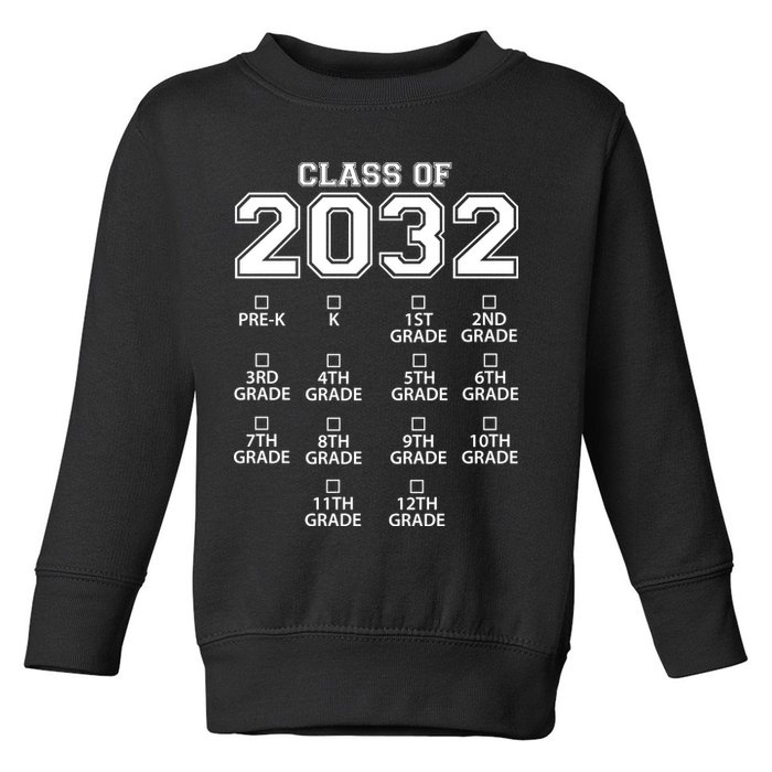 Class Of 2032 Grades Checklist Funny Toddler Sweatshirt