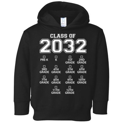 Class Of 2032 Grades Checklist Funny Toddler Hoodie