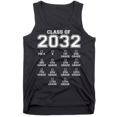 Class Of 2032 Grades Checklist Funny Tank Top