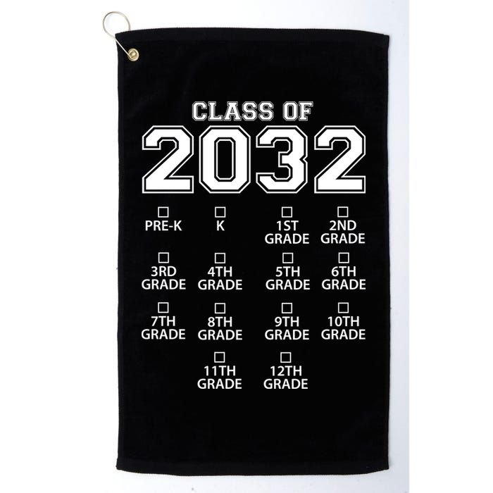Class Of 2032 Grades Checklist Funny Golf Towel