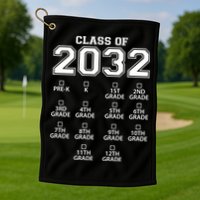 Class Of 2032 Grades Checklist Funny Golf Towel