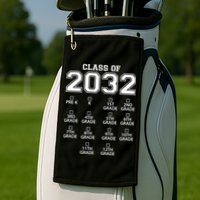 Class Of 2032 Grades Checklist Funny Golf Towel