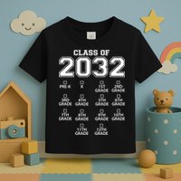 Class Of 2032 Grades Checklist Funny Toddler T-Shirt
