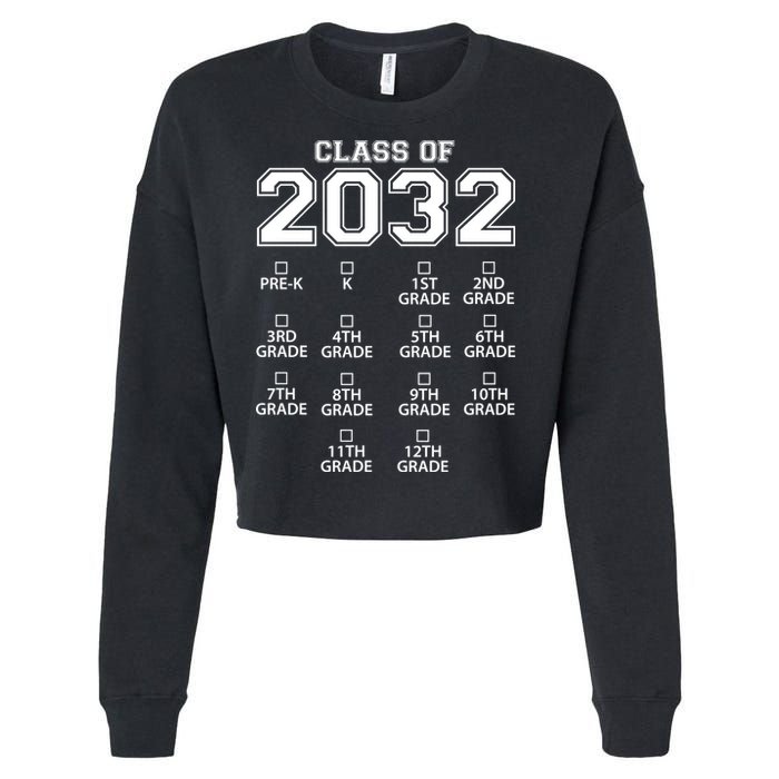 Class Of 2032 Grades Checklist Funny Cropped Pullover Crew