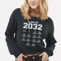 Class Of 2032 Grades Checklist Funny Cropped Pullover Crew
