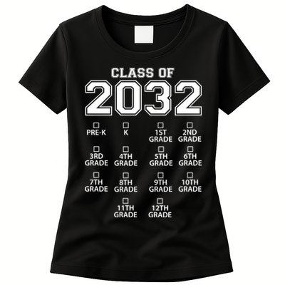 Class Of 2032 Grades Checklist Funny Womens T-Shirt