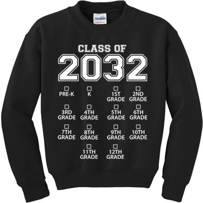Class Of 2032 Grades Checklist Funny Kids Sweatshirt