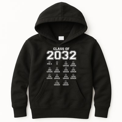 Class Of 2032 Grades Checklist Funny Kids Hoodie