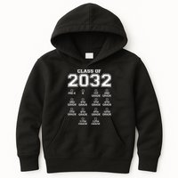 Class Of 2032 Grades Checklist Funny Kids Hoodie