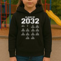 Class Of 2032 Grades Checklist Funny Kids Hoodie