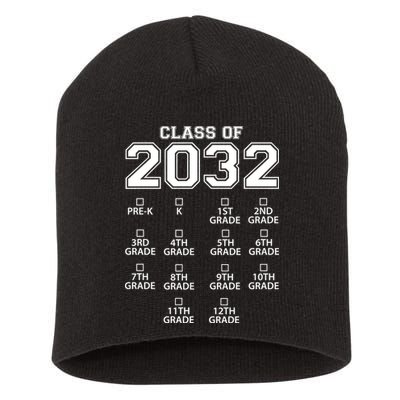 Class Of 2032 Grades Checklist Funny Short Acrylic Beanie