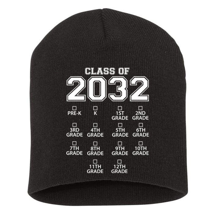 Class Of 2032 Grades Checklist Funny Short Acrylic Beanie