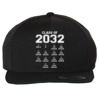 Class Of 2032 Grades Checklist Funny Wool Snapback Cap
