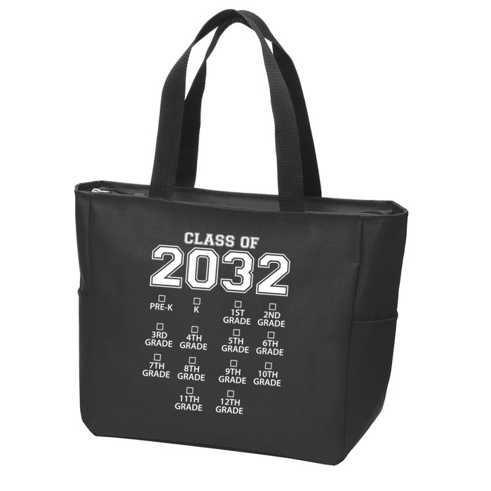 Class Of 2032 Grades Checklist Funny Zip Tote Bag