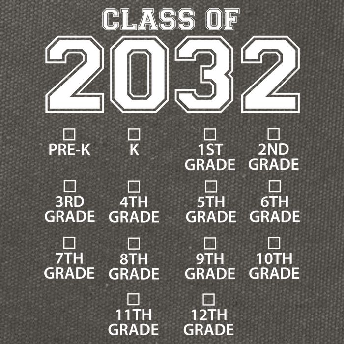 Class Of 2032 Grades Checklist Funny Cotton Canvas Backpack