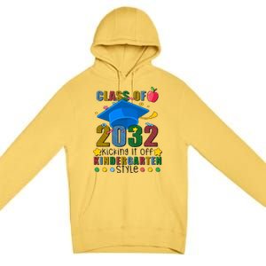 Class of 2032 Kicking off Kindergarten Premium Pullover Hoodie