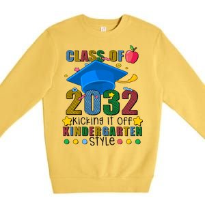 Class of 2032 Kicking off Kindergarten Premium Crewneck Sweatshirt