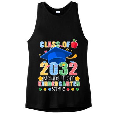 Class of 2032 Kicking off Kindergarten Ladies PosiCharge Tri-Blend Wicking Tank