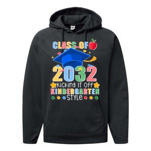 Class of 2032 Kicking off Kindergarten Performance Fleece Hoodie