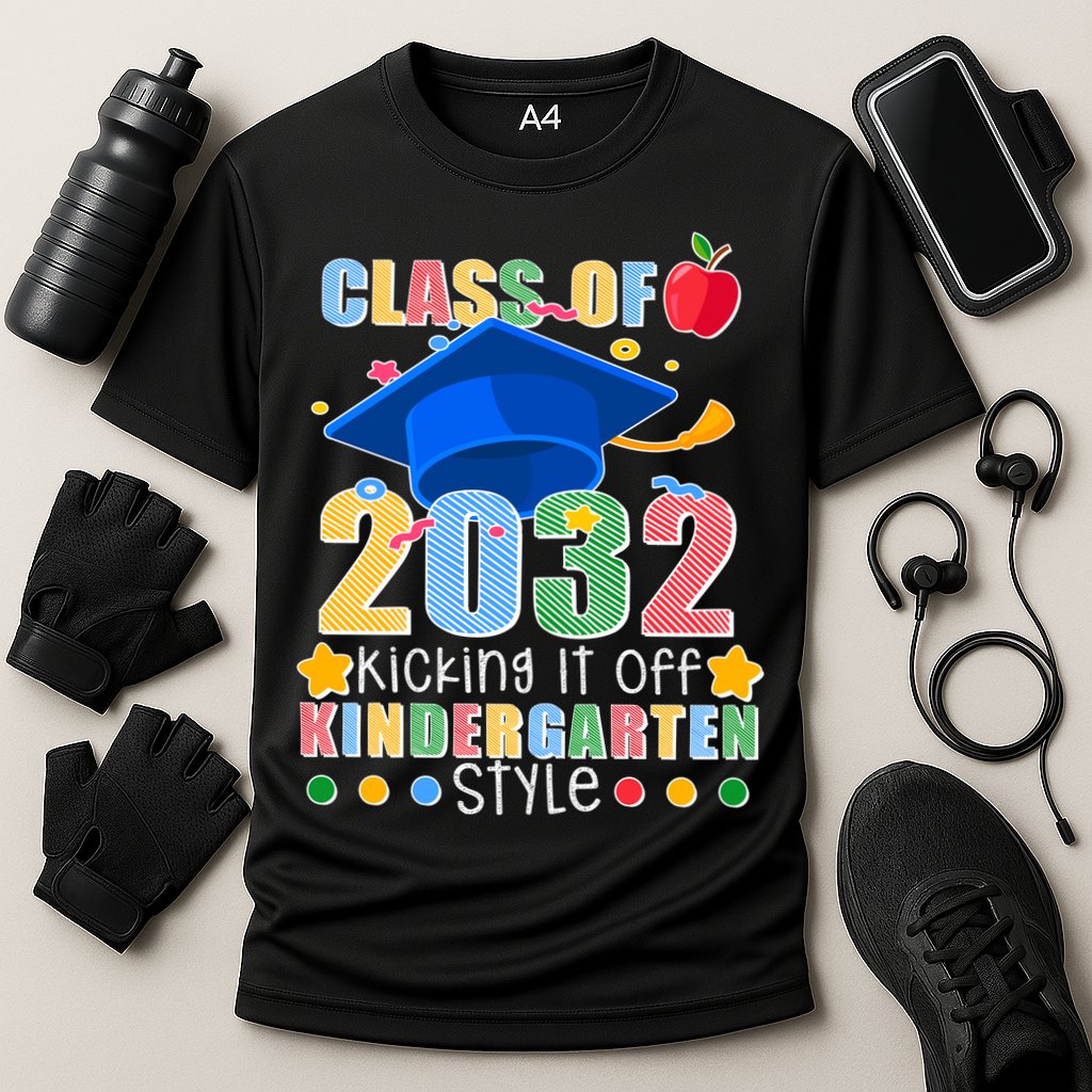Class of 2032 Kicking off Kindergarten Performance Shirt