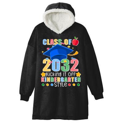 Class of 2032 Kicking off Kindergarten Hooded Wearable Blanket