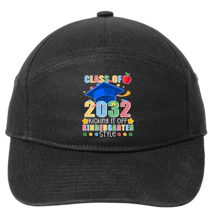 Class of 2032 Kicking off Kindergarten 7-Panel Snapback Hat
