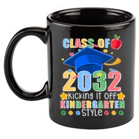 Class of 2032 Kicking off Kindergarten 11oz C Handle Ceramic Mug