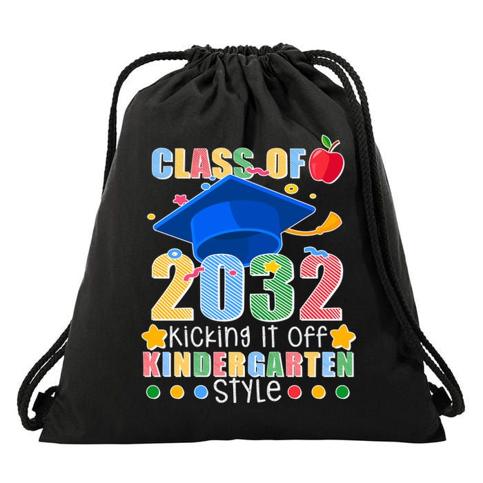 Class of 2032 Kicking off Kindergarten Drawstring Bag