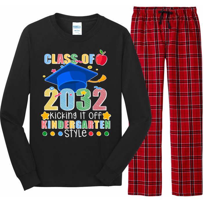 Class of 2032 Kicking off Kindergarten Long Sleeve Pajama Set