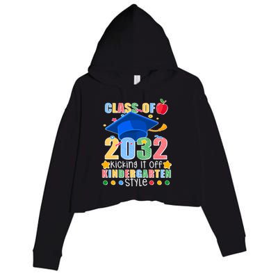 Class of 2032 Kicking off Kindergarten Crop Fleece Hoodie