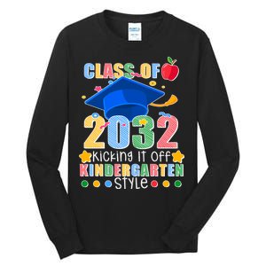 Class of 2032 Kicking off Kindergarten Tall Long Sleeve T-Shirt