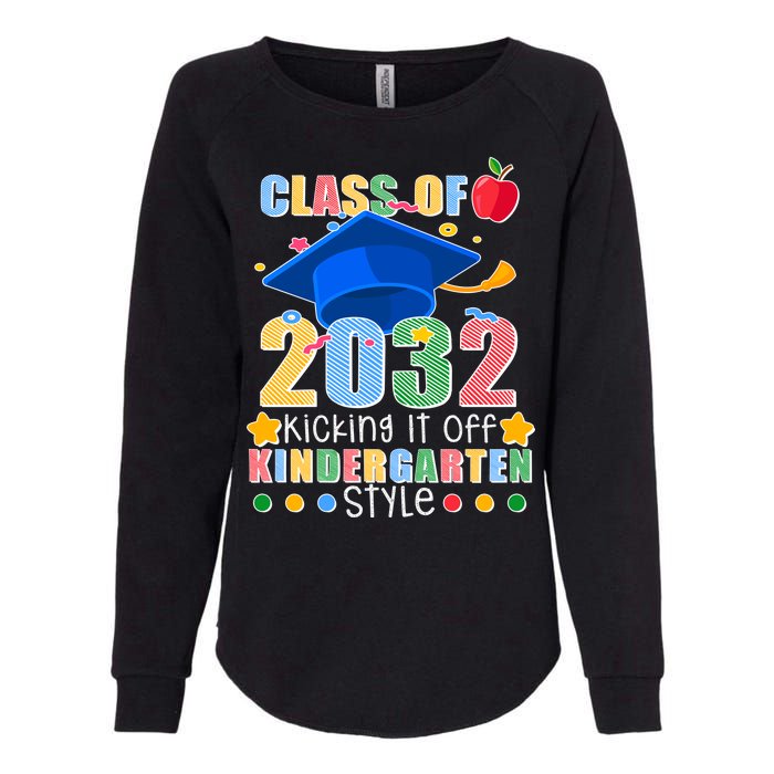 Class of 2032 Kicking off Kindergarten Womens California Wash Sweatshirt