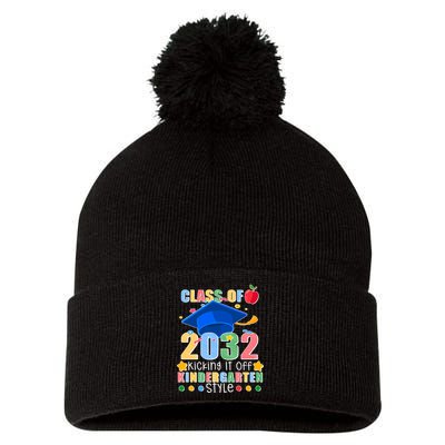 Class of 2032 Kicking off Kindergarten Pom Pom 12in Knit Beanie