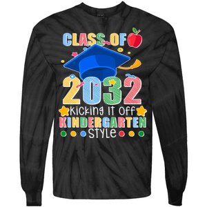 Class of 2032 Kicking off Kindergarten Tie-Dye Long Sleeve Shirt