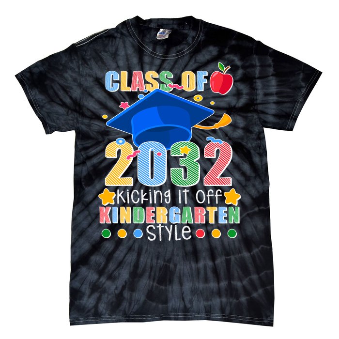 Class of 2032 Kicking off Kindergarten Tie-Dye T-Shirt