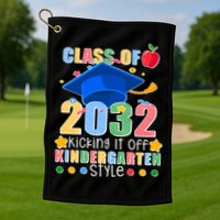 Class of 2032 Kicking off Kindergarten Golf Towel