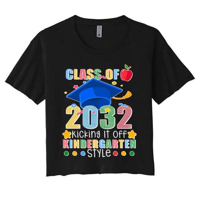 Class of 2032 Kicking off Kindergarten Crop Top
