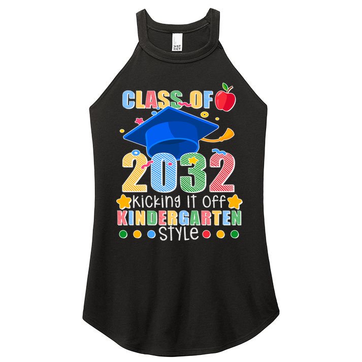 Class of 2032 Kicking off Kindergarten Women's Perfect Tri Rocker Tank