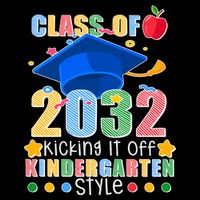 Class of 2032 Kicking off Kindergarten Full Zip Hoodie